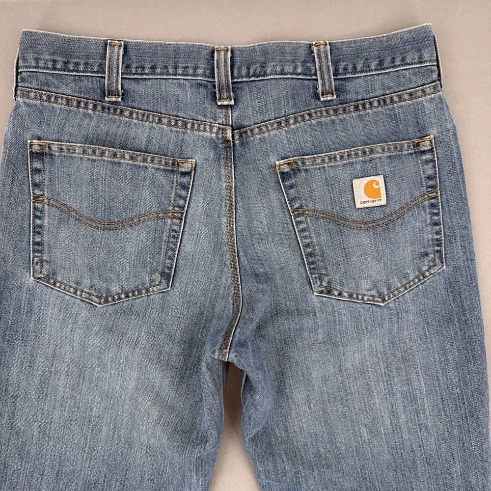 Carhartt Relaxed Fit Jeans Men's 36x32 Blue Straight Leg Workwear Denim - Picture 4 of 8